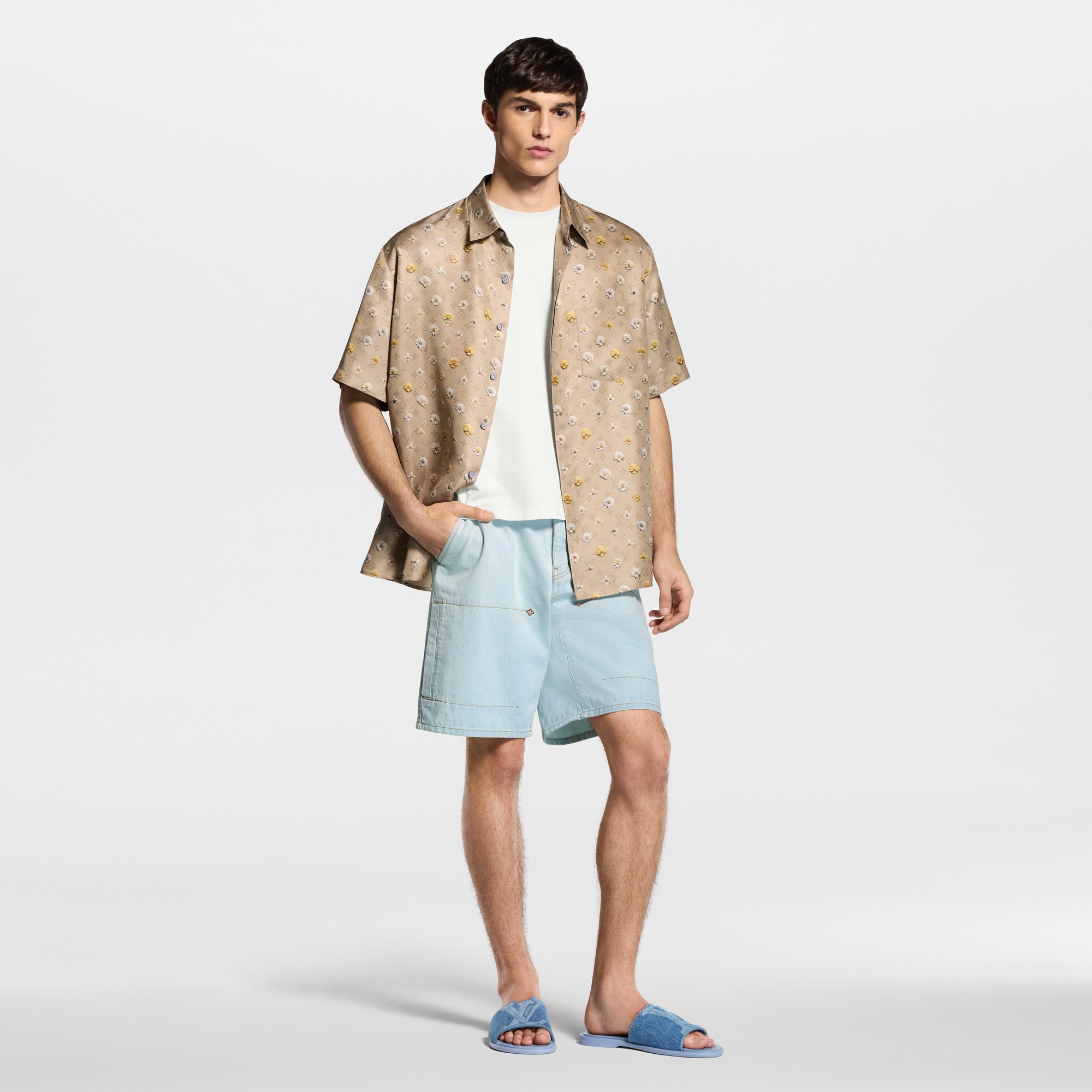 Monogram Printed Short-Sleeved Silk Shirt - Men - Ready-to-Wear